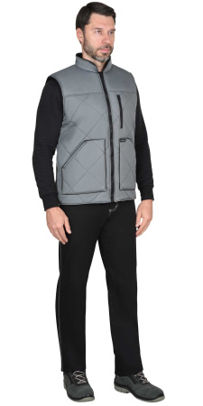 Жилет ЕВРОПА удлиненный (на подкладке флис черный) графит