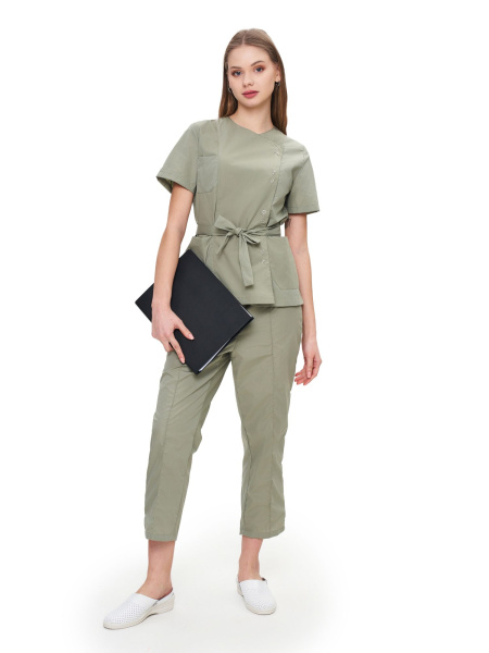 Костюм женский "Юмелия" зеленый воск