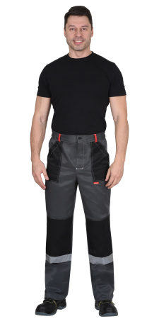 Костюм "Лигор-2" куртка кор., брюки т.серый с красным и черным, СОП 50 мм (ЧЗ)