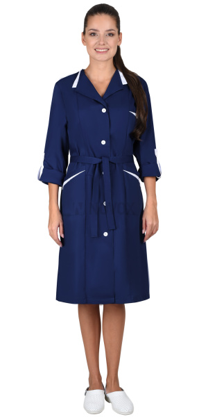 Халат КОМФОРТ т.синий с белым, женский