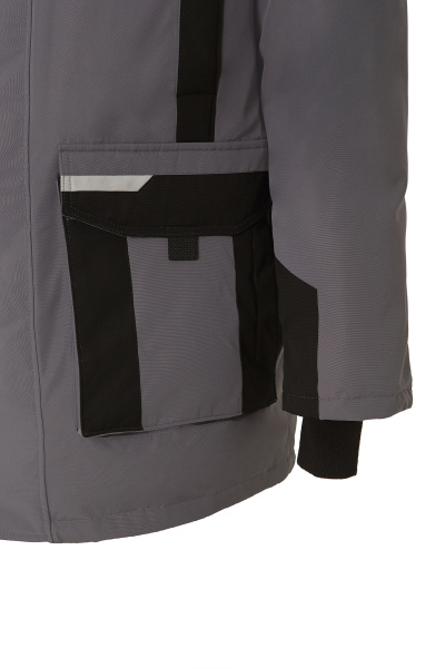 Куртка Воркмакс (WORKMAX) утепленная пух/перо т.серая/черная