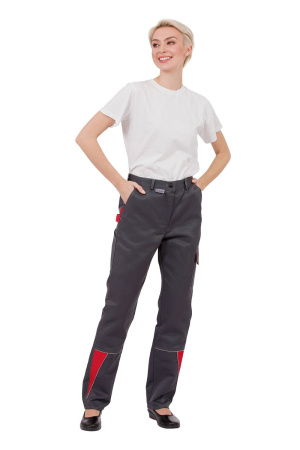 Костюм женский "Страйк", куртка, брюки, цвет серый/красный