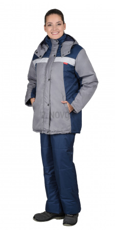 Куртка зимняя женская "СИРИУС-ФРИСТАЙЛ", цв. синий со стальным