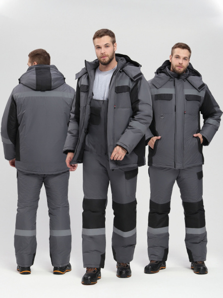 Костюм зимний "Вектрон-2" СОП (тк.Таслан,135) п/к, т.серый/черный