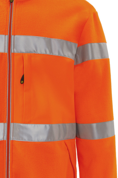 Куртка ЮНИОНВОРКВЕАР Хай-Вис (UNIONWORKWEAR Hi-Vis) флисовая со световозвращающими полосами оранжева