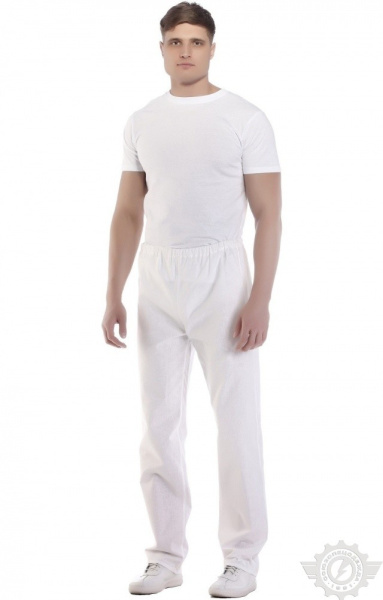 Брюки мужские поварские, белые