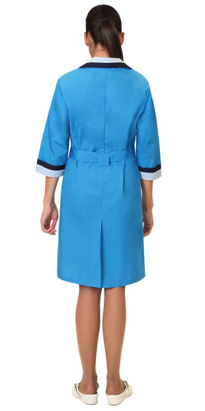 Халат "ФЛОРА" женский со светло-голубым воротником