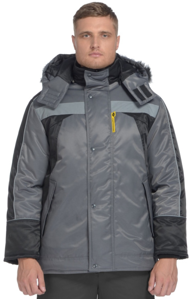 Куртка "Ямал" зимняя ткань "Textor" с СВП (СОП), серый/черный