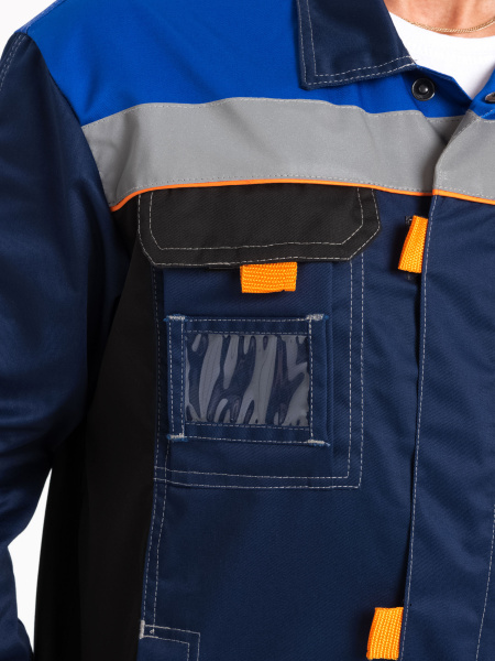 Костюм "Модуль", куртка+п/к, цв. синий/черн/василек