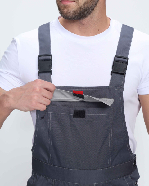 Костюм "Флофт-2" Премиум СОП (тк.Смесовая,240) п/к, т.серый/серый/красный