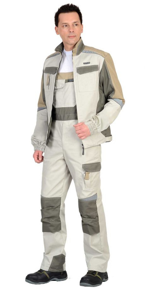 Куртка "КАСПИЙ", молочный с оливой и песочным, СОП, тк.Rodos