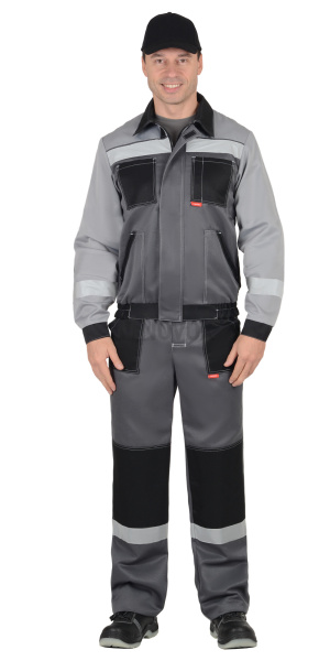 Костюм "Лигор-2" куртка кор,, брюки т.серый со св.-серым и черным, СОП 50 мм (ЧЗ)
