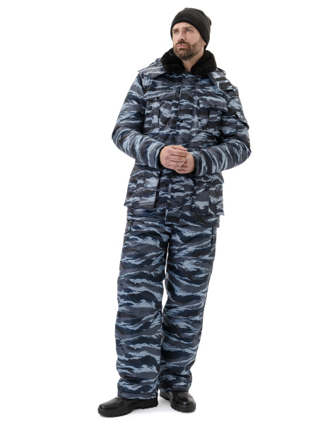 Куртка мужская "Охрана" зимняя кмф серый "вихрь"