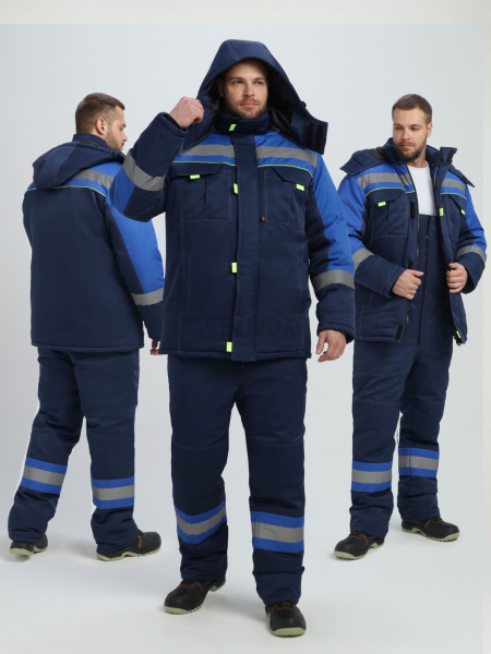 Костюм зимний "Бивек-2" СОП (тк.Смесовая,210) пк, т.синий/васильковый/лимонный