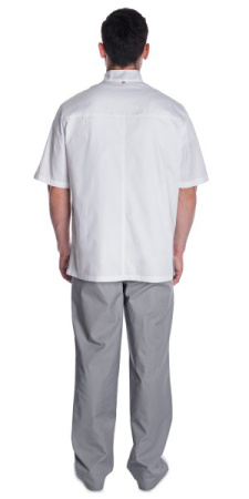 Блуза "Элит" медицинская мужская, белый + серый