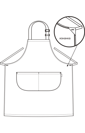 Фартук «BARISTA» с нагрудником, цвет burgundy (бордо)