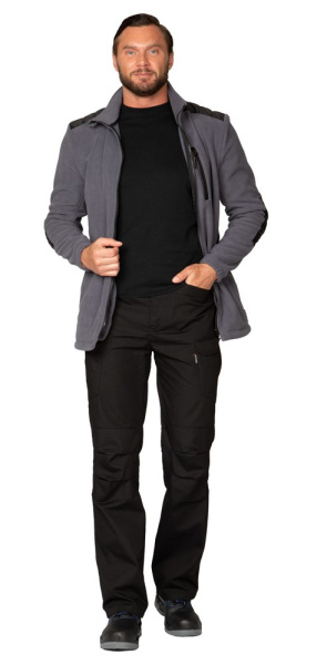 Куртка "Кеми" флисовая без капюшона тёмно-серая