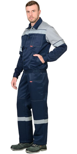 Костюм "ЛЕГИОНЕР" куртка, п/к, синий с серым СОП 50 мм