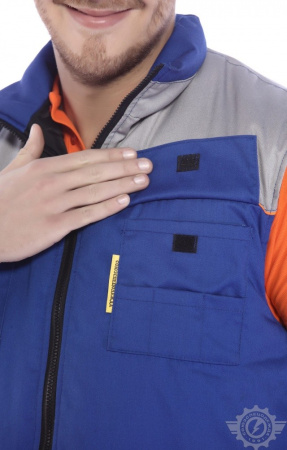 Жилет "Профессионал" зимний василек-светло-серый