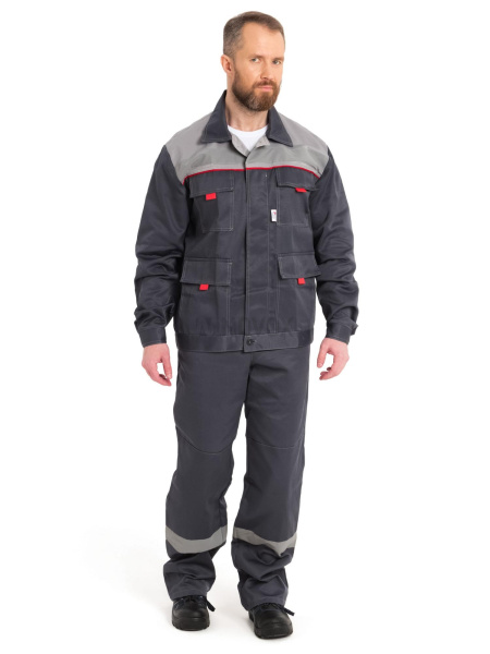 Костюм "Нова" куртка+брюки, цв. т. серый/св. сер.