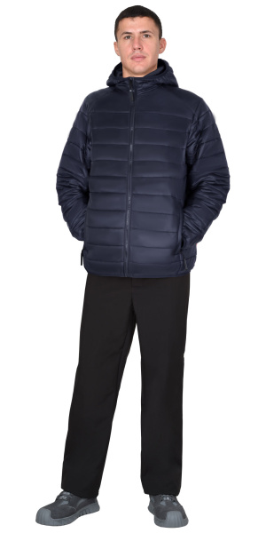 Куртка утепленная АЗИМУТ с капюшоном, т.синий, тк. Таффета 