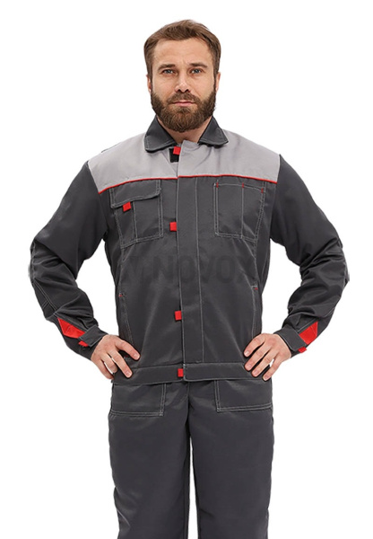 Костюм рабочий Фаворит, серый/светло-серый, п/к, 80% ПЭ 20% ХБ