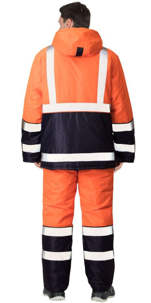 Костюм "МАГИСТРАЛЬ-3" куртка, п/к, тк. Оксфорд, оранжевый/синий, СОП