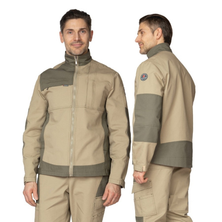 Костюм мужской "Suomi" бежевый/олива премиум (куртка и брюки)