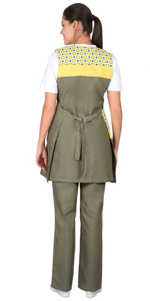 Комплект "ГАЛАТЕЯ" женский оливковый с желтым