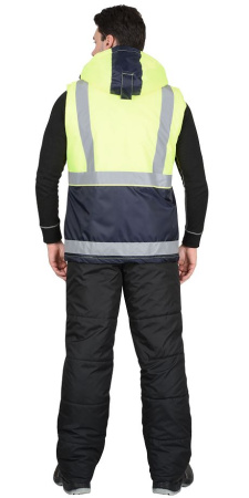 Жилет "Терминал", цв. синий с лимонным