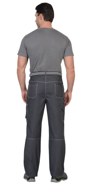 Брюки мужские летние "ПРЕСТИЖ" темно-серые, кант СВМ