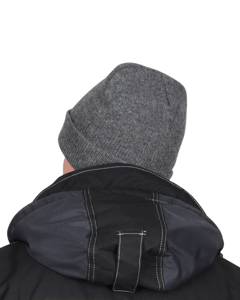 Шапка трикотажная серая "Юка" с утеплителем Тинсулейт 