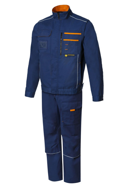 Костюм НЭКСТ (NEXT), куртка с отстегивающимися рукавами, брюки, темно-синий/горчичный