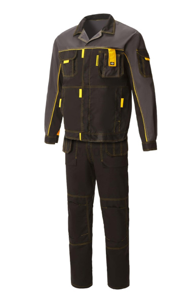 Костюм Профессионал-2 GENESIS (Генезис), куртка, п/к, черный-графит-желтый