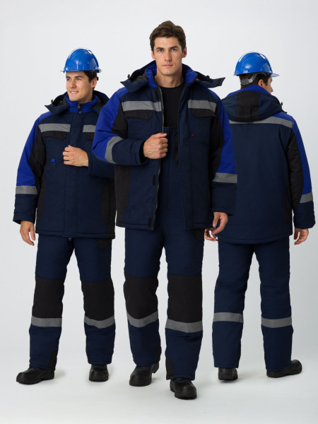 Костюм зимний "Вектрон-2" СОП (тк.Смесовая,240) п/к, т.синий/черный/васильковый