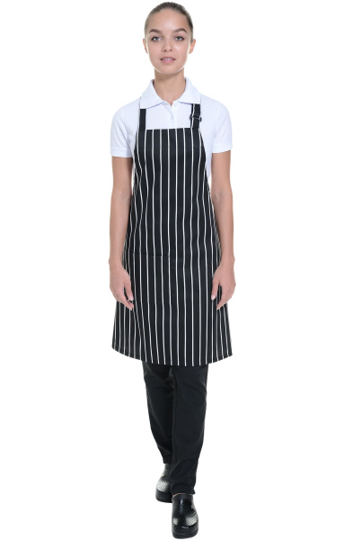 Фартук HORECA (ХОРЕКА) с нагрудником MixColor black (черно-белая полоска)