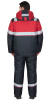 Костюм зимний "НАВИГАТОР-1М", куртка кор., п/к, тёмно-серый с красным и СОП