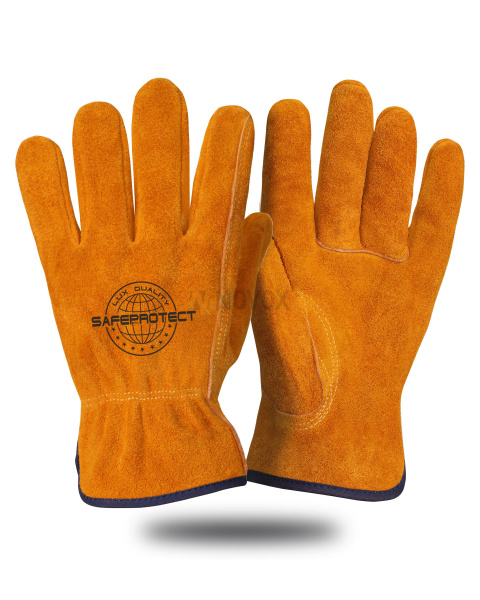 Перчатки цельноспилковые утепленные Safeprotect УРАЛ желтые (меховые) р. 10,5