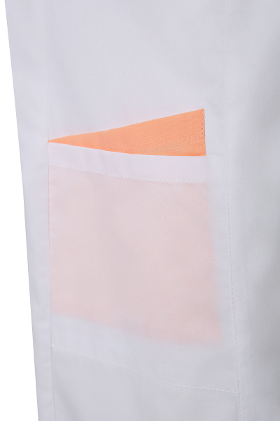 Халат ЛИНДРЕД ЭВЕЛИН дл.рукав белый/персик