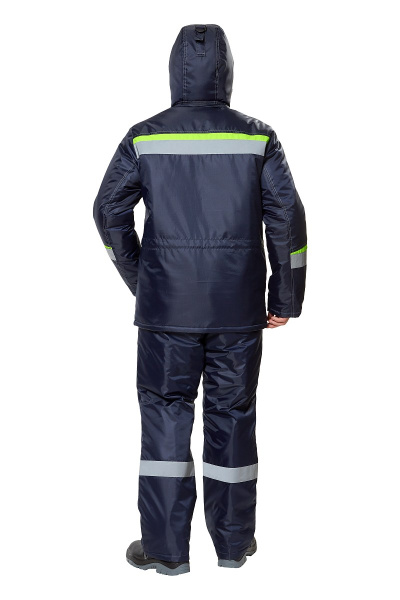Костюм рабочий мужской зимний "Комфорт" цвет темно-синий/неоновый