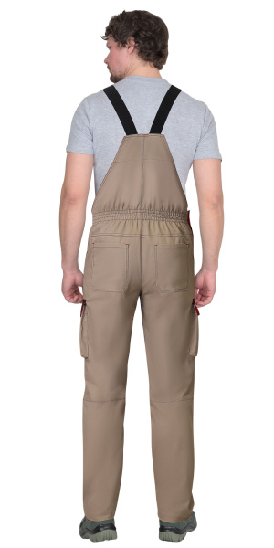 Костюм СИРИУС-ДЖЕТ БРАУН куртка (чз), п/к, песочный с т.коричневым тк. мех. стрейч с ВО