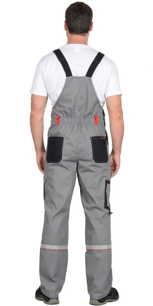 Полукомбинезон "СТАН", ср-серый с черной и красной отделкой