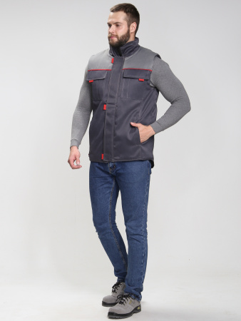 Жилет утепленный "Флофт" (тк.Смесовая,210), т.серый/серый