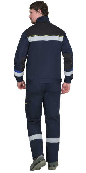 Костюм "БОСТОН-РОСС" куртка, п/к, т.синий/васильковый с лимонной отделкой, СОП