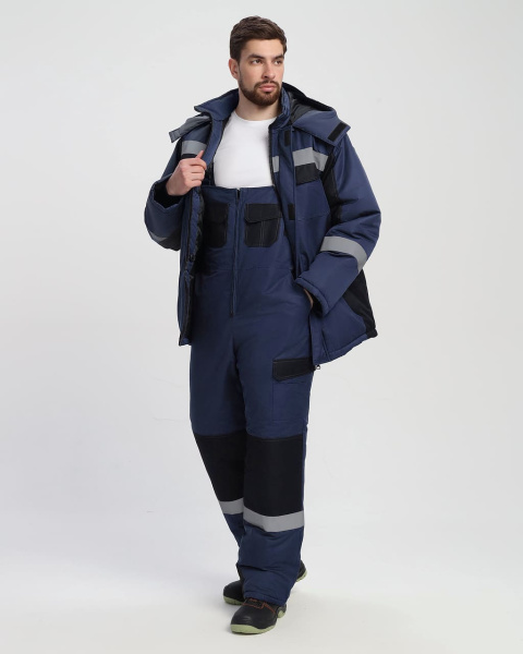 Костюм зимний "Вектрон-2" СОП (тк.Таслан,135) п/к, т.синий/черный