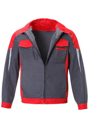 Костюм "STATUS" NEW (Статус), куртка, брюки, графит красный, красные наколенники