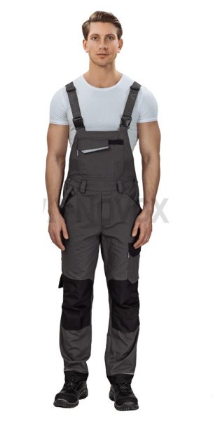 Полукомбинезон мужской "Сюрвейер" тёмно-серый/чёрный