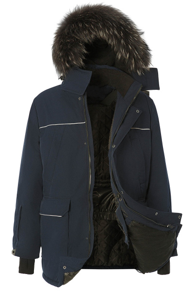Куртка Домбай утепленная т.синяя, тк.Берген