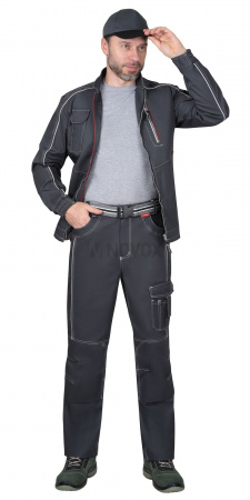 Костюм "СИРИУС-АЛЕКС" куртка (чз), брюки, т. серый