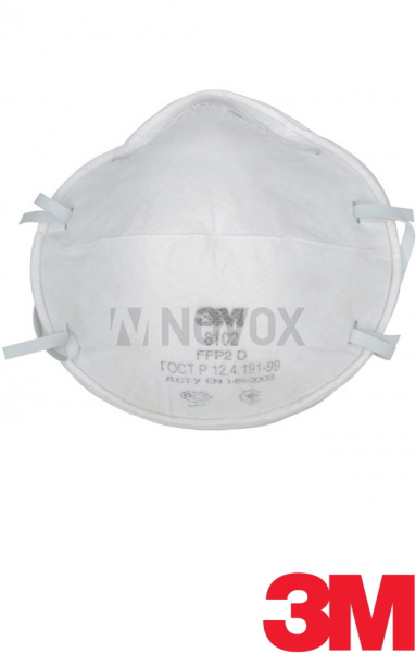 Полумаска фильтрующая (респиратор) противоаэрозольная 3M 8102 FFP2 NR D